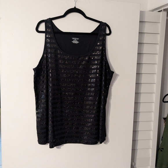 Lane Bryant Black Sequin Tank Top 18/20 - Picture 1 of 3